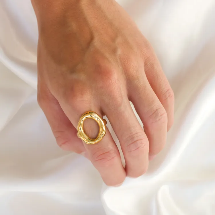 waterproof ring in verguld staal - OCEANA