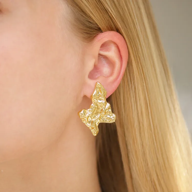 waterproof oorbellen in verguld staal - OCEANA