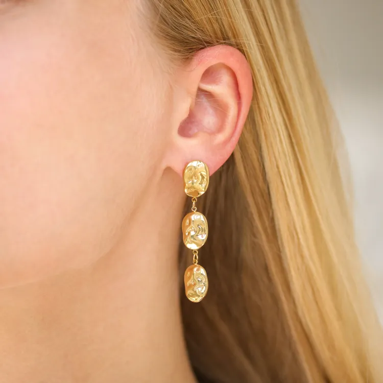 waterproof oorbellen in verguld staal - OCEANA