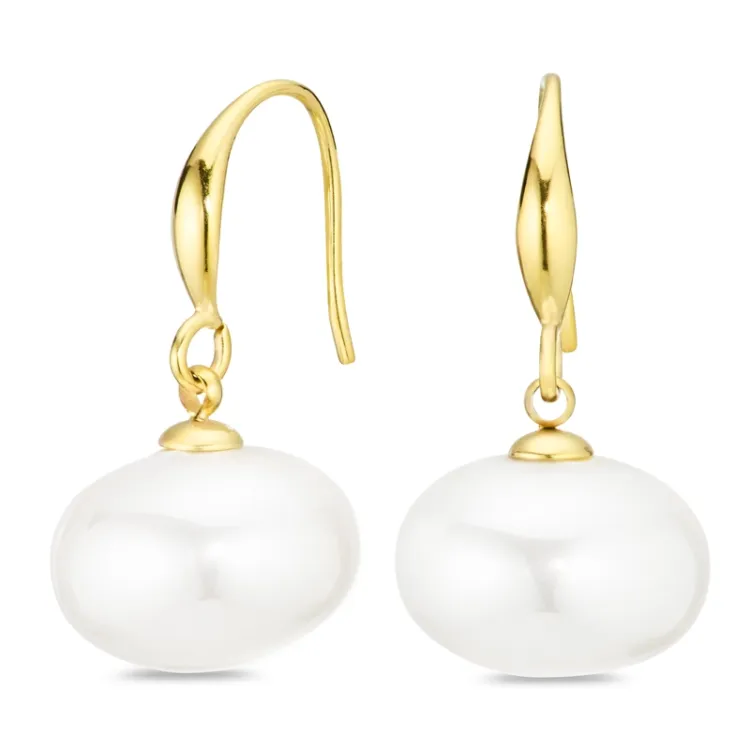 waterproof parel oorbellen in verguld staal - OCEANA