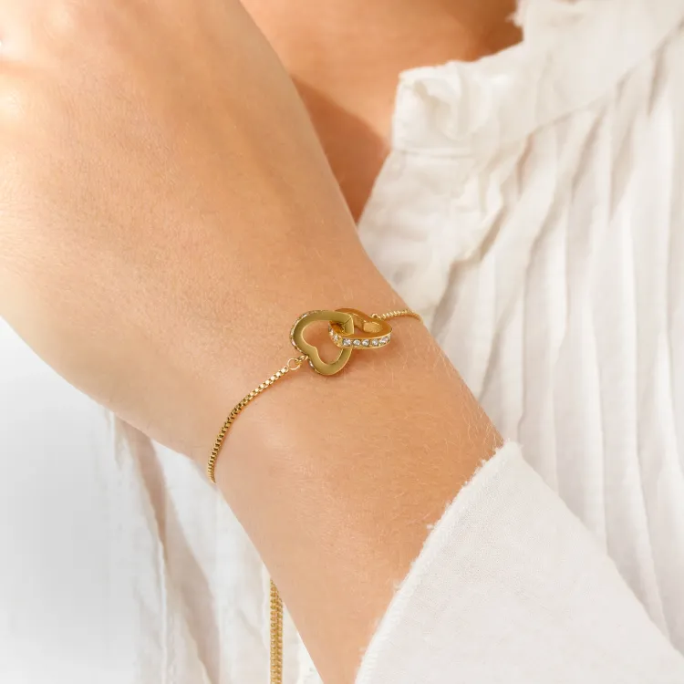 waterproof hart armband in verguld staal - OCEANA