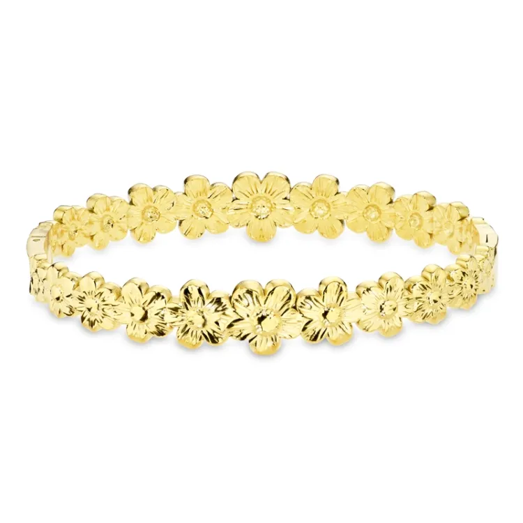 waterproof bloem armband in verguld staal - OCEANA