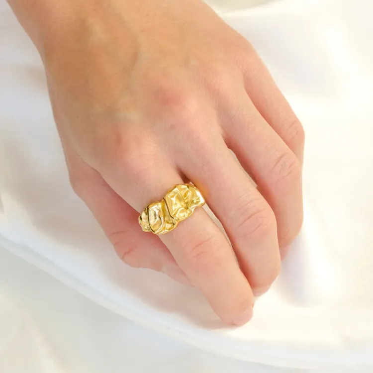 waterproof ring in verguld staal - OCEANA