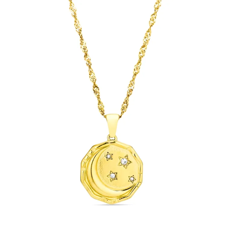 waterproof ster ketting in verguld staal - OCEANA