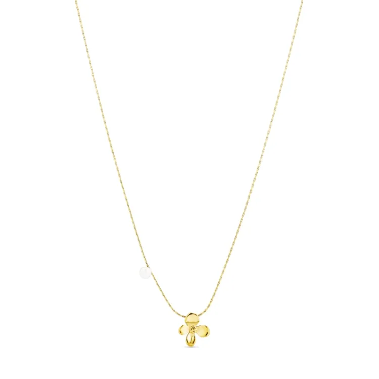 waterproof bloem ketting in verguld staal - OCEANA
