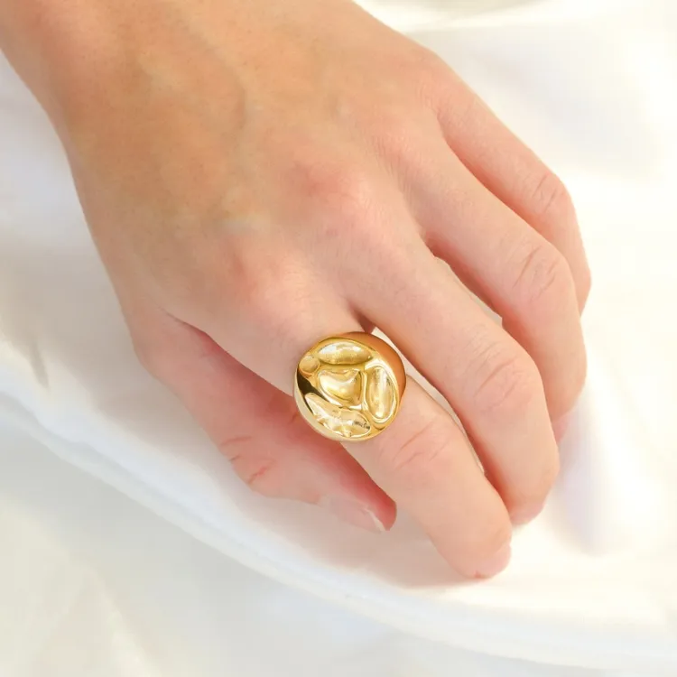 waterproof ring in verguld staal - OCEANA