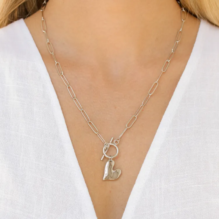 waterproof hart ketting in staal - OCEANA