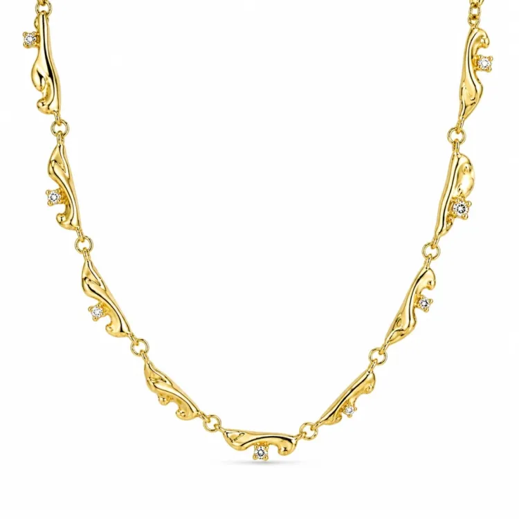 waterproof zirkoon ketting in verguld staal - OCEANA