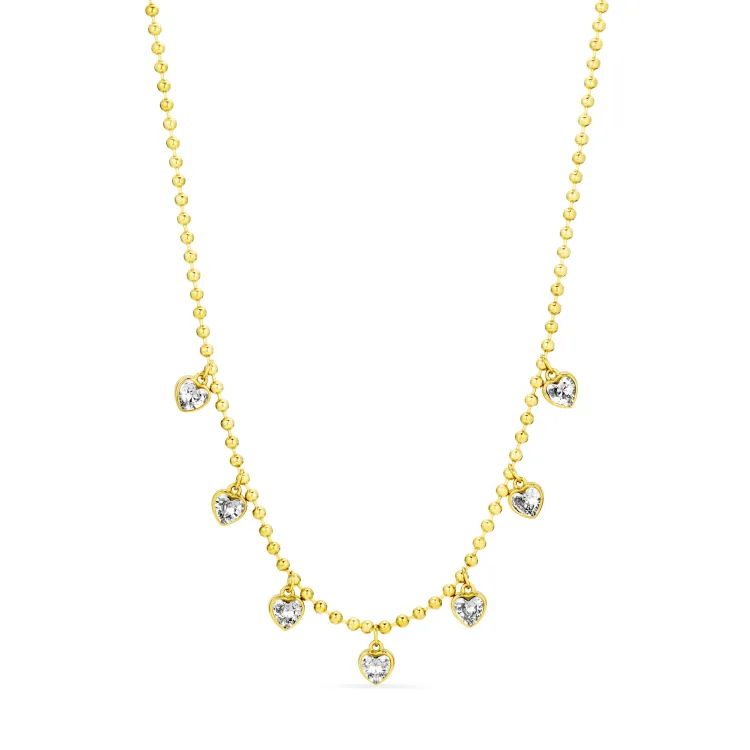 waterproof hart zirkoon ketting in verguld staal - OCEANA