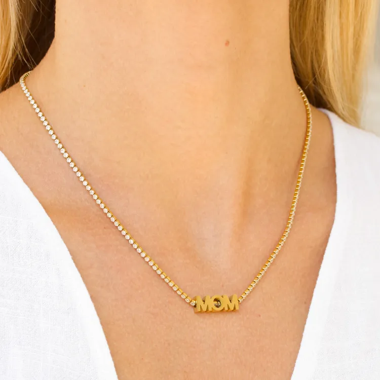 waterproof smaragd ketting in verguld staal met hanger in staal - OCEANA
