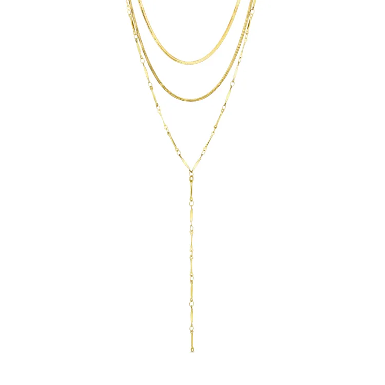 waterproof Y-ketting in verguld staal - OCEANA