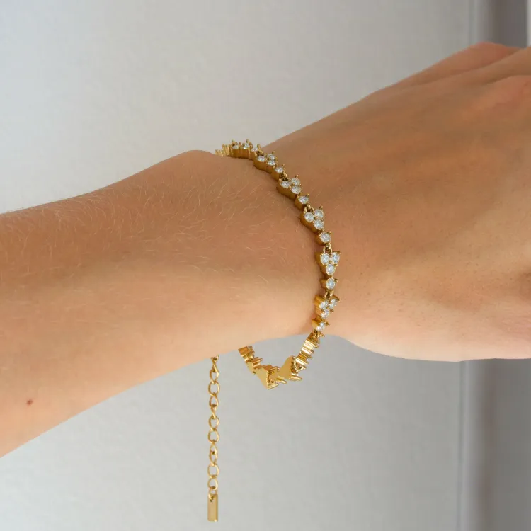 waterproof zirkoon armband in verguld staal - OCEANA