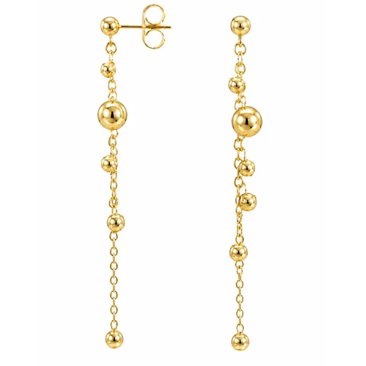 waterproof lange ketting oorbellen in verguld staal - OCEANA