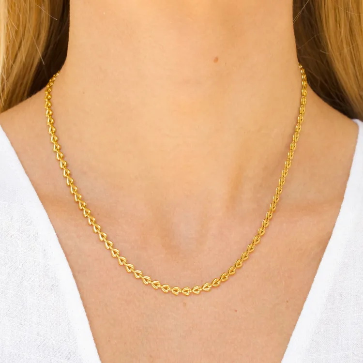 waterproof hart ketting in verguld staal - OCEANA
