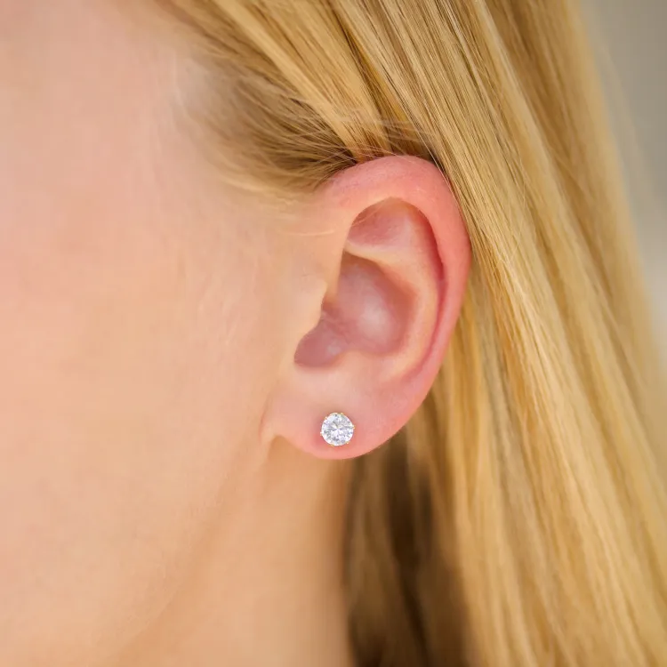 5 mm waterproof zirkoon oorsteker in verguld staal - OCEANA