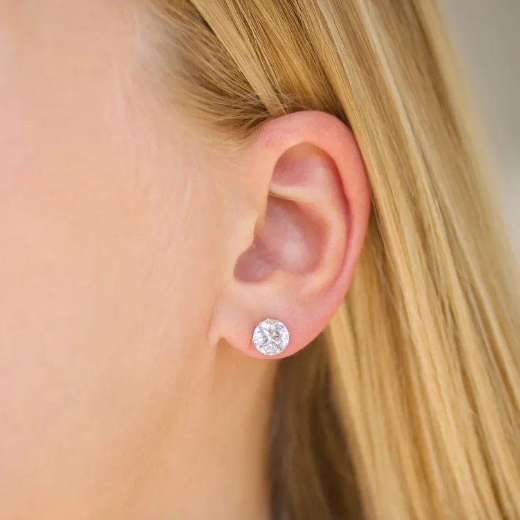 7 mm waterproof zirkoon oorsteker in verguld staal - OCEANA