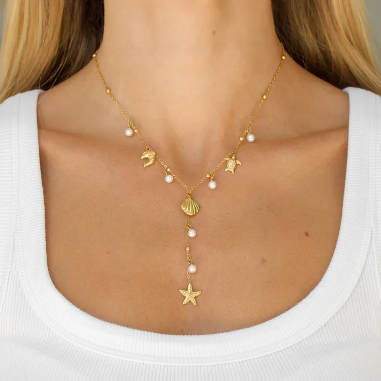 waterproof ketting in verguld staal - OCEANA