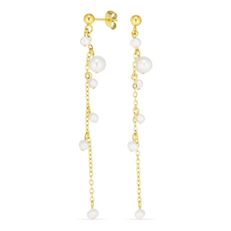 waterproof parel ketting oorbellen in verguld staal - OCEANA