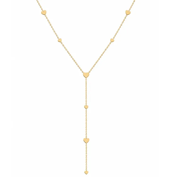 waterproof hart Y-ketting in verguld staal - OCEANA