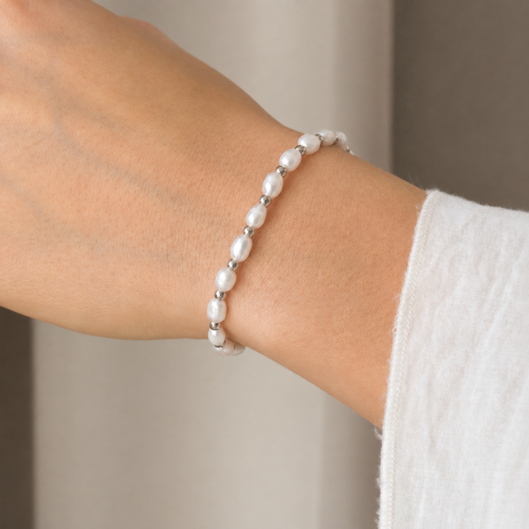 waterproof parel armband in staal - OCEANA