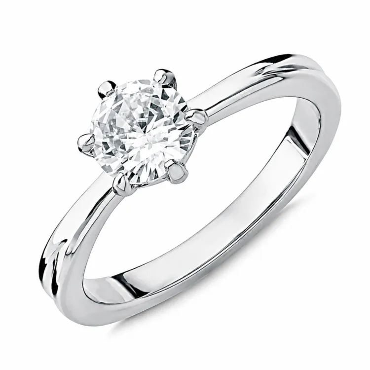 waterproof zirkoon solitaire ring in staal - OCEANA