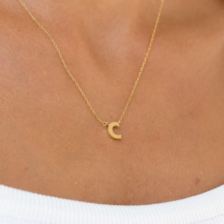 waterproof letter c ketting met hanger in verguld staal - My Letter