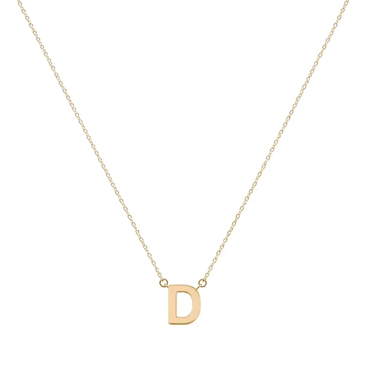 waterproof letter d ketting met hanger in verguld staal - My Letter