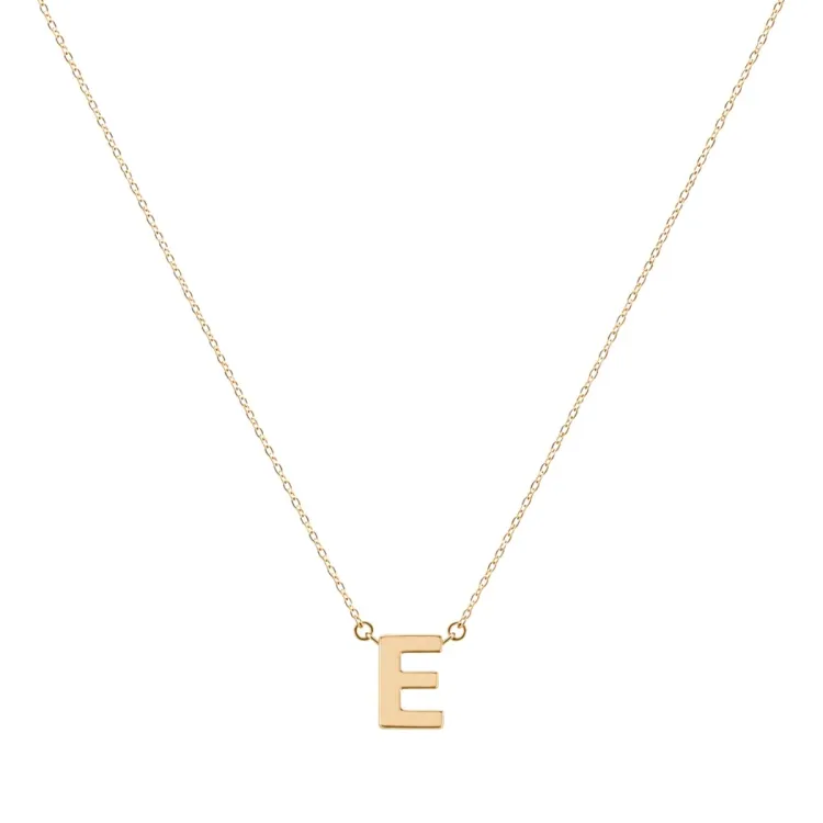 waterproof letter e ketting met hanger in verguld staal - My Letter