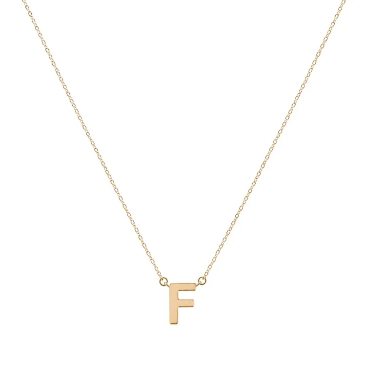 waterproof letter f ketting met hanger in verguld staal - My Letter