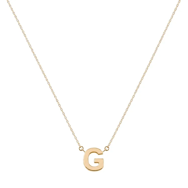 waterproof letter g ketting met hanger in verguld staal - My Letter