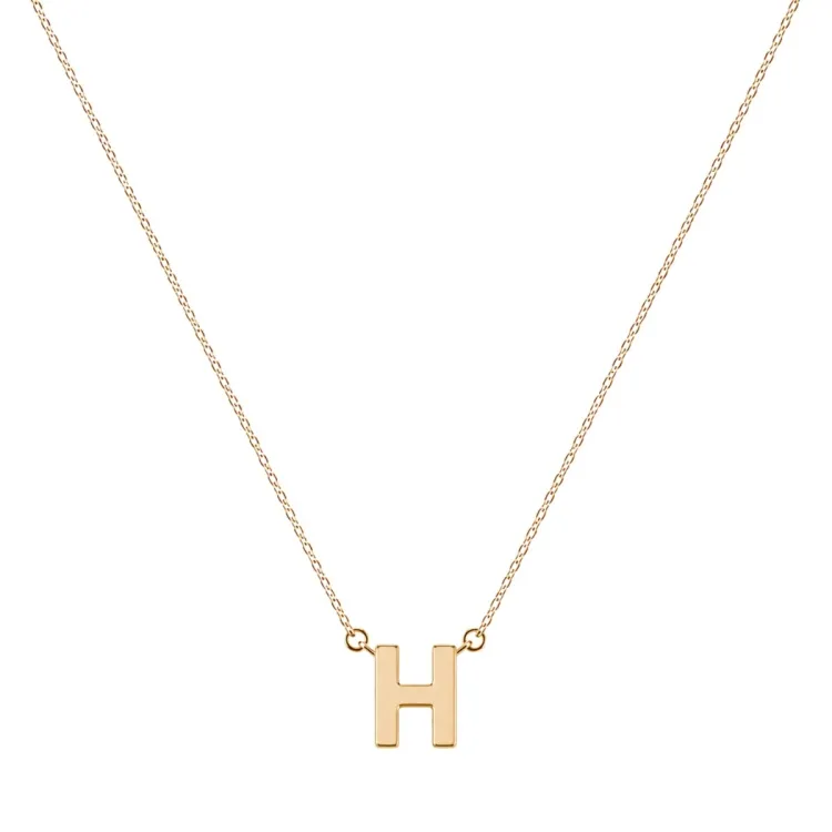 waterproof letter h ketting met hanger in verguld staal - My Letter