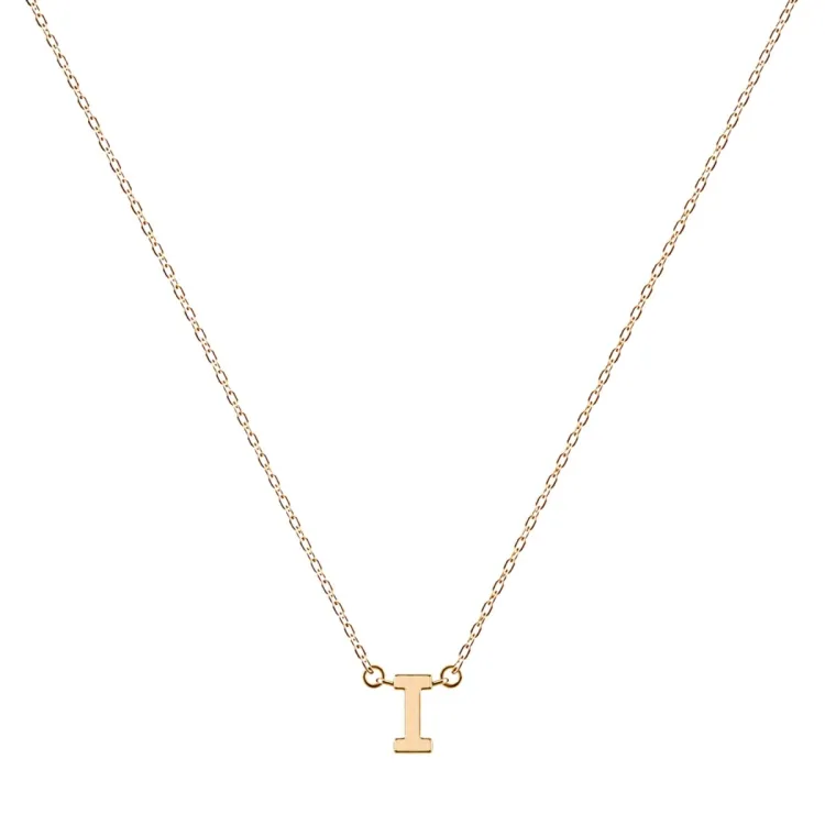 waterproof letter i ketting met hanger in verguld staal - My Letter