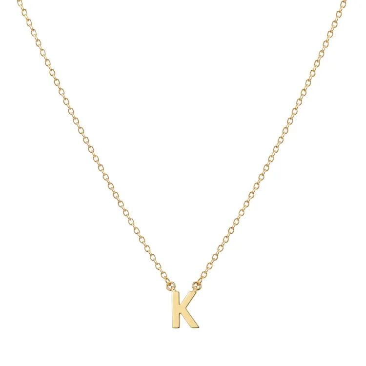 waterproof letter k ketting met hanger in verguld staal - My Letter