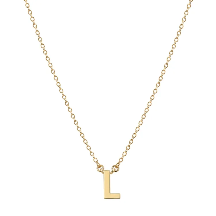 waterproof letter l ketting met hanger in verguld staal - My Letter