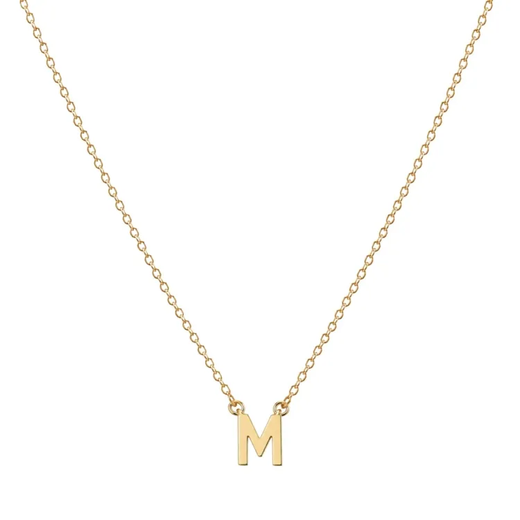 waterproof letter m ketting met hanger in verguld staal - My Letter