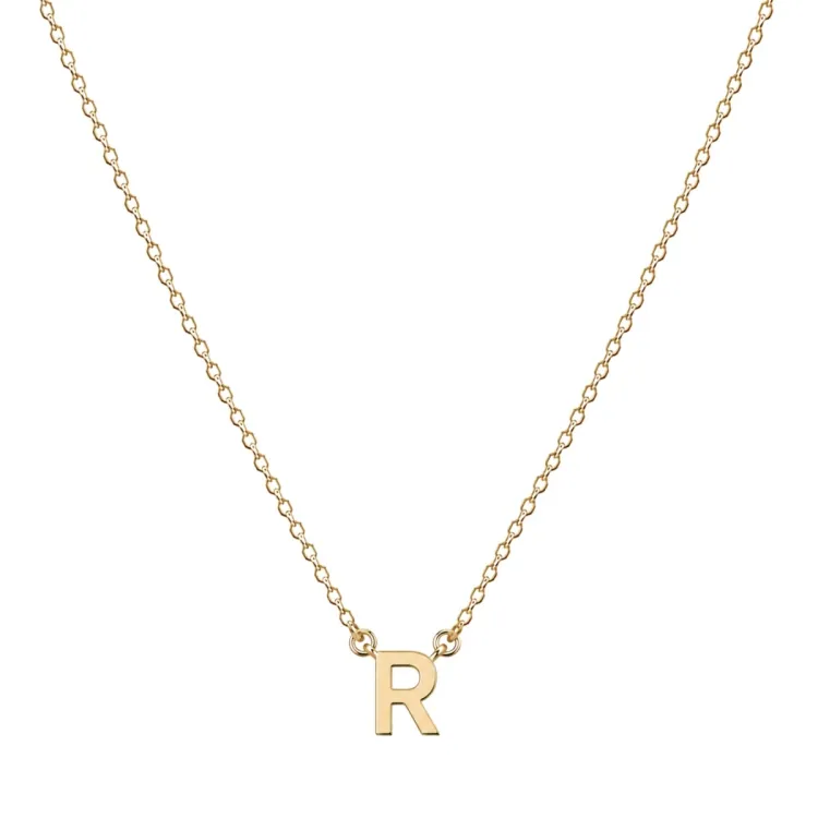 waterproof letter r ketting met hanger in verguld staal - My Letter