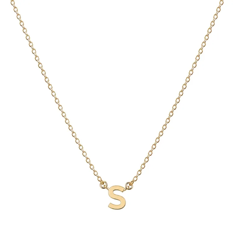 waterproof letter s ketting met hanger in verguld staal - My Letter