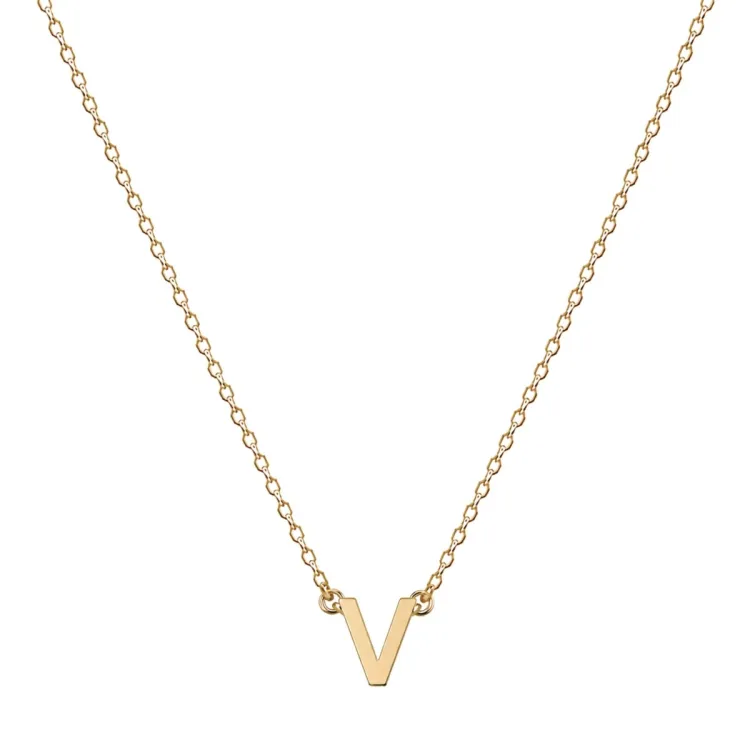 waterproof letter v ketting met hanger in verguld staal - My Letter