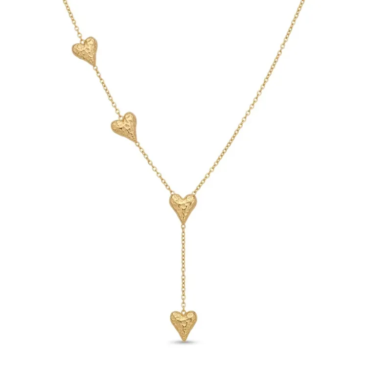 waterproof hart Y-ketting in verguld staal - OCEANA