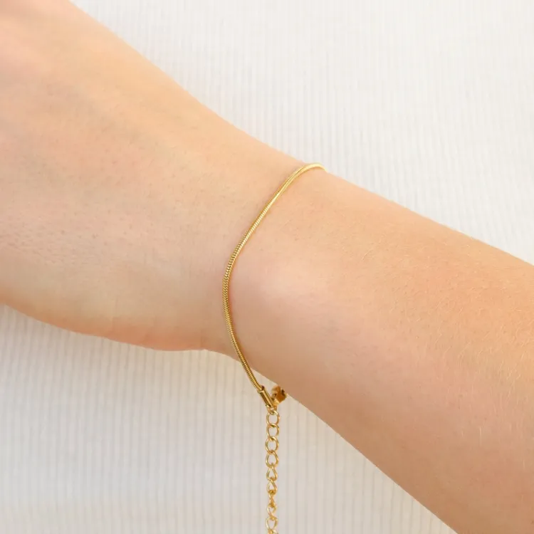 waterproof armband in verguld staal 15 cm + 4 cm x 1,0 mm  - OCEANA