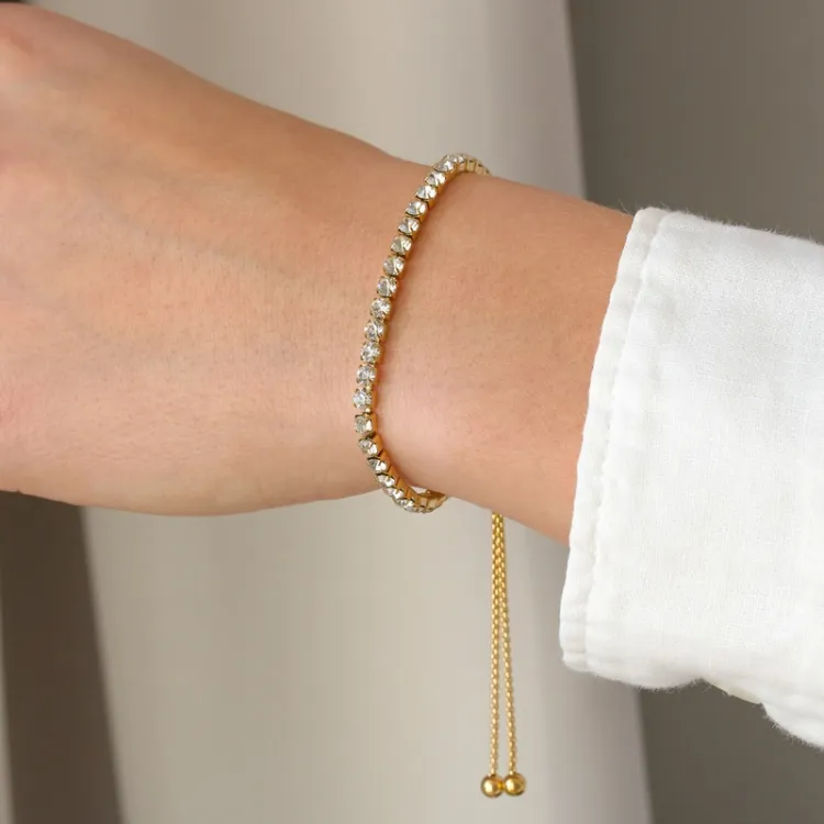 waterproof zirkoon armband in verguld staal - OCEANA