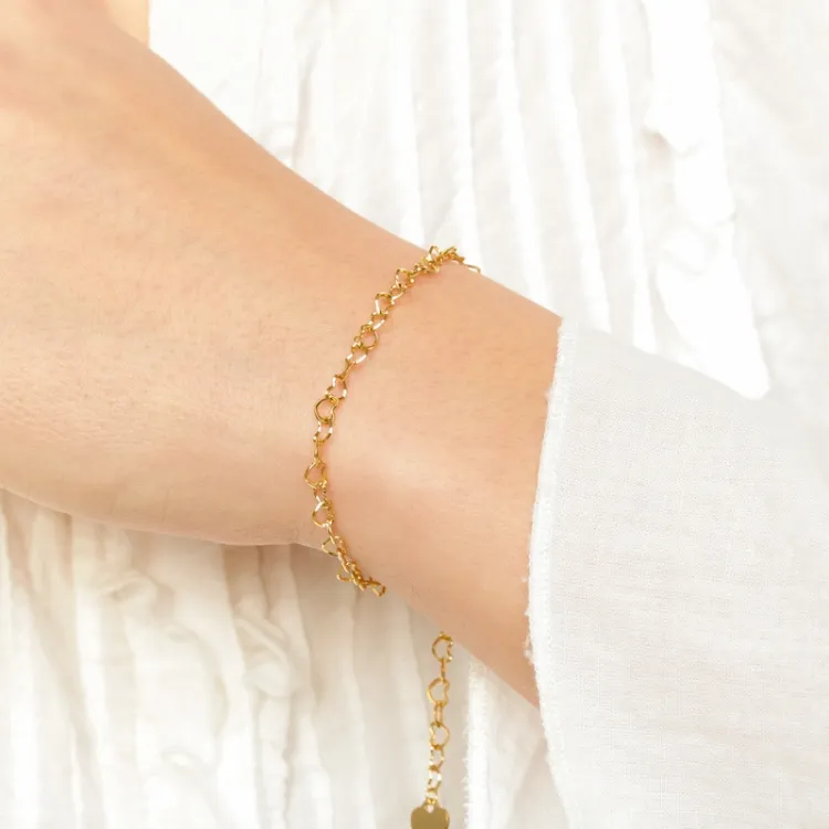 waterproof hart armband in verguld staal - OCEANA