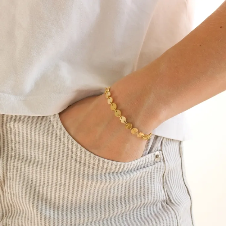 waterproof rond armband in verguld staal - OCEANA