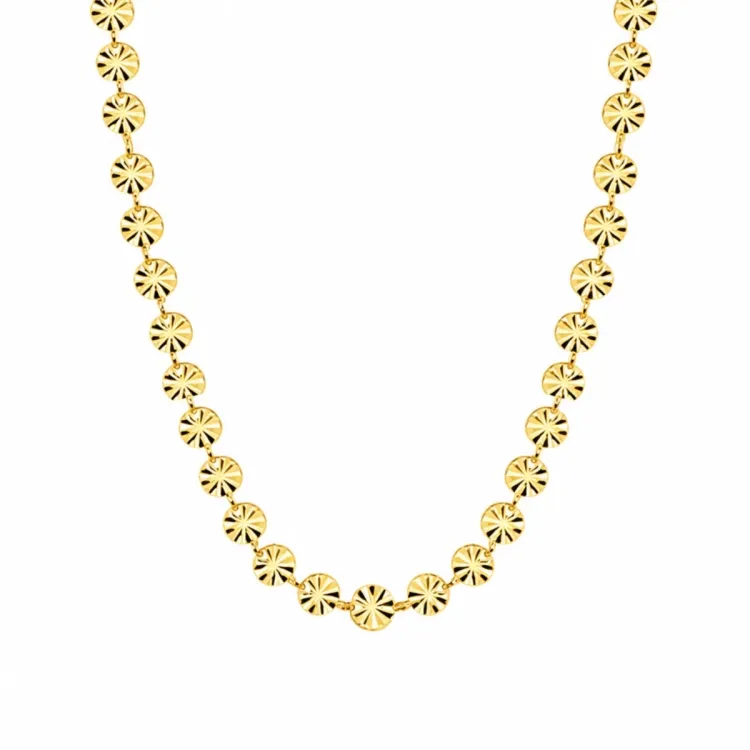 waterproof rond ketting in verguld staal - OCEANA