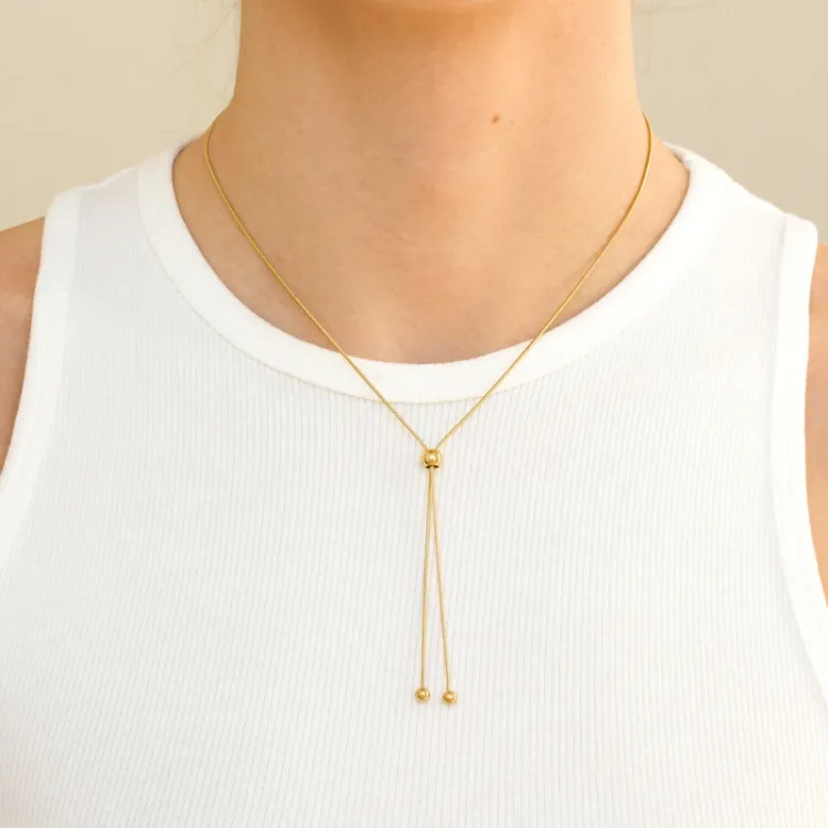 waterproof Y-ketting in verguld staal - OCEANA