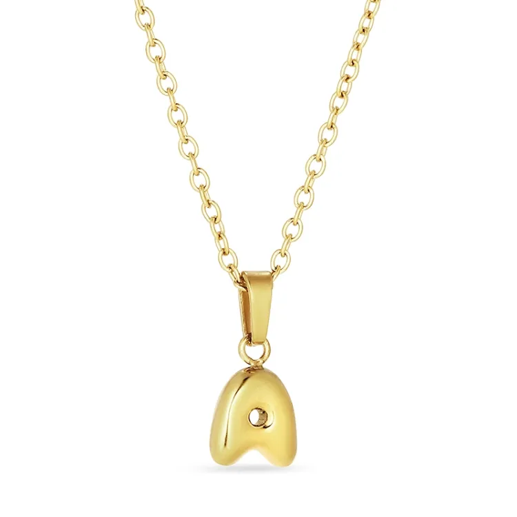 waterproof letter a ketting in verguld staal - OCEANA