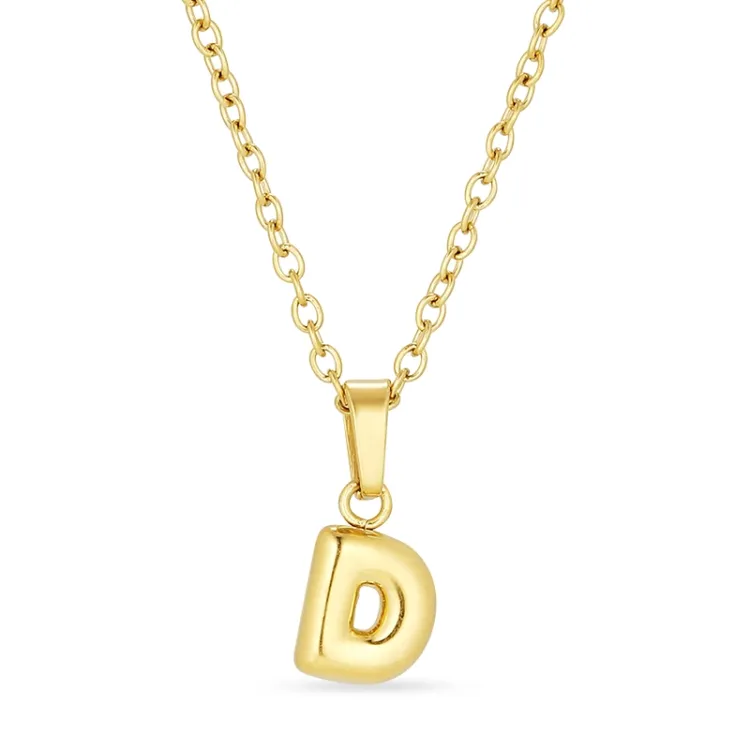 waterproof letter d ketting in verguld staal - OCEANA