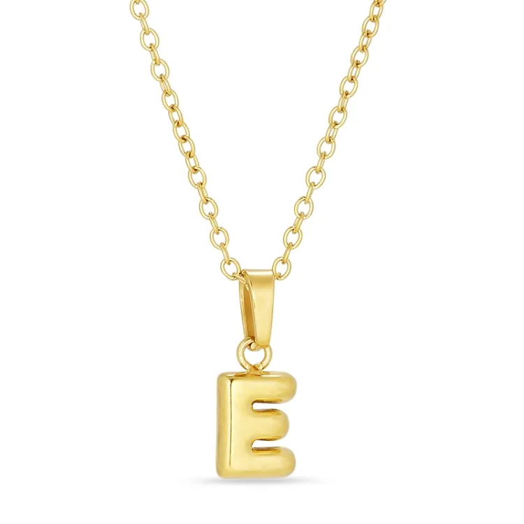 waterproof letter e ketting in verguld staal - OCEANA