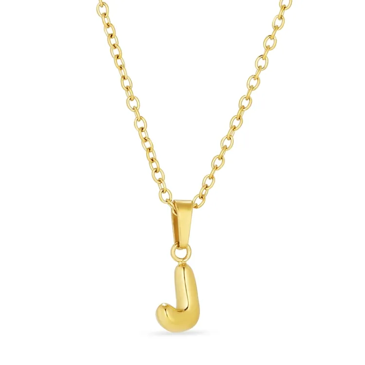 waterproof letter j ketting in verguld staal - OCEANA