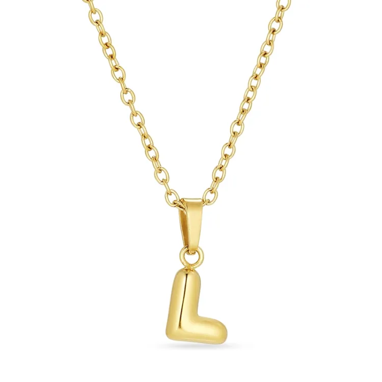 waterproof letter l ketting in verguld staal - OCEANA